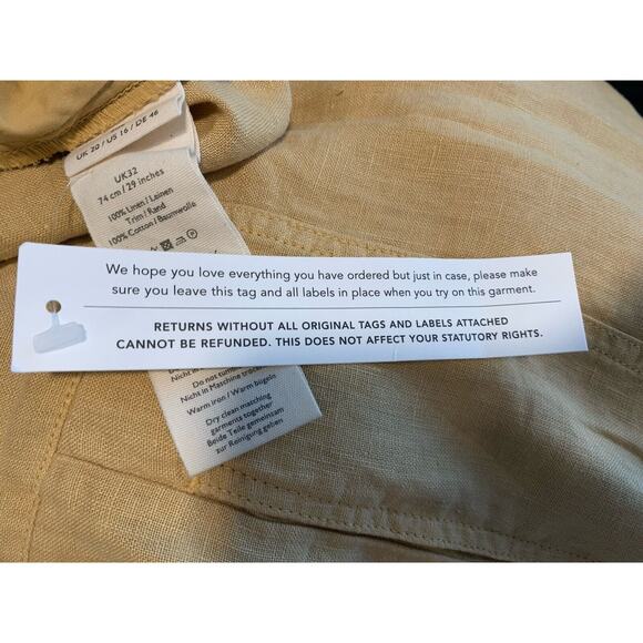 Poetry 100% Linen Wide Leg Pants Size 16 Ochre Sand Pull On NWT - Picture 10 of 10